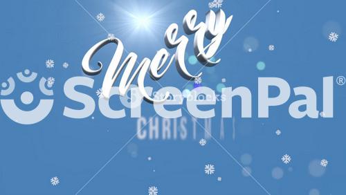 Merry Christmas With Fall Snow In Blue Sky, Motion Holidays And Winter Style Background For New Year And Merry Christmas